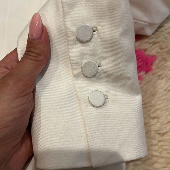 Jonathan Simkhai Asymmetric Double-breasted Blazer Dress In White - Picture 10 of 10